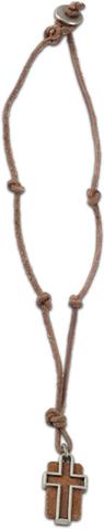 Leather Slot Cross Necklace